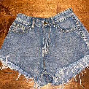 Super cool Jean shorts with flame detail